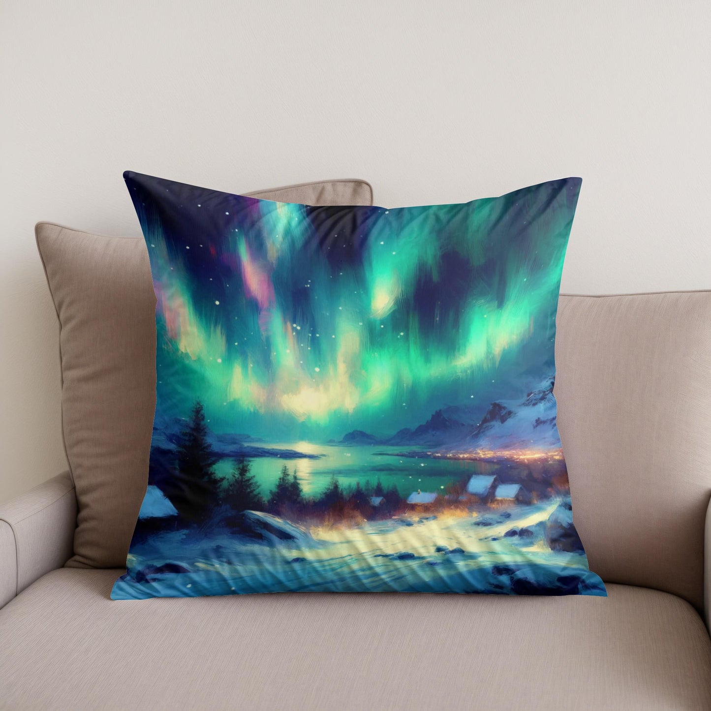 Northern Lights Magic Cotton Cushion