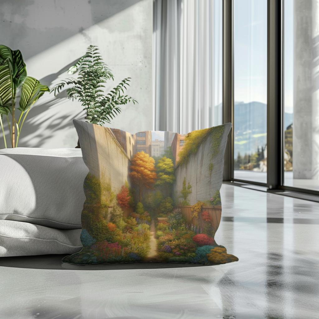 Hidden Autumn Garden Cotton Cushion