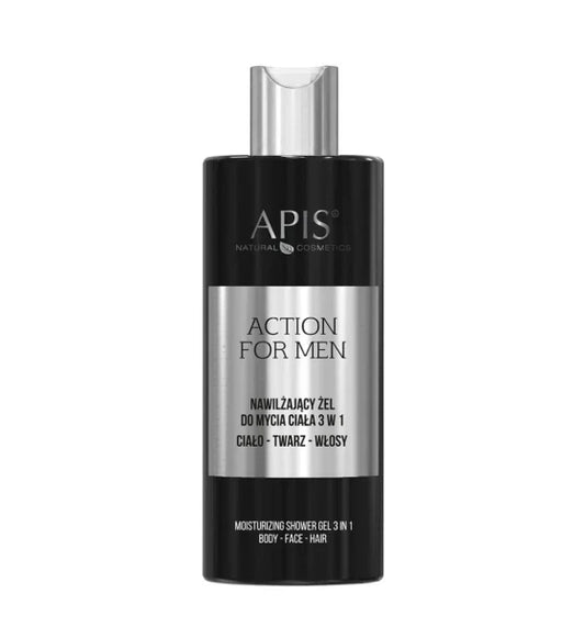 Apis Action for Men Moisturising 3-in-1 Body, Face & Hair Wash | 500ml