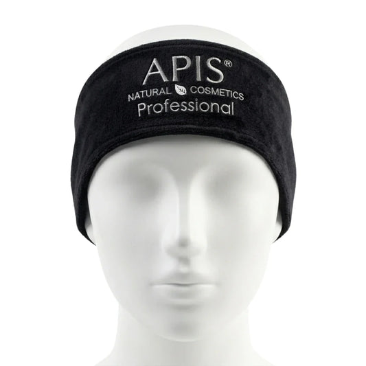 Apis Black Velour Cosmetic Headband with Logo | Beauty Accessory