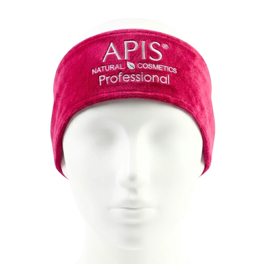 Apis Fuchsia Velour Cosmetic Headband with Logo | Beauty Accessory