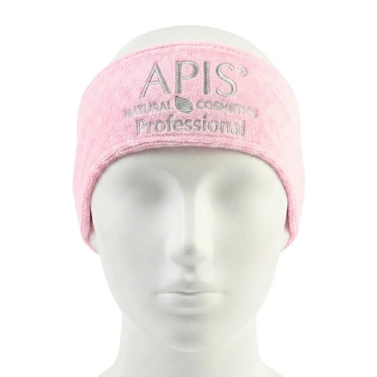 Apis Pink Velour Cosmetic Headband with Logo | Beauty Accessory