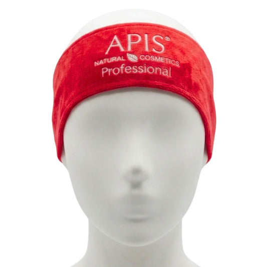 Apis Red Velour Cosmetic Headband with Logo | Beauty Accessory