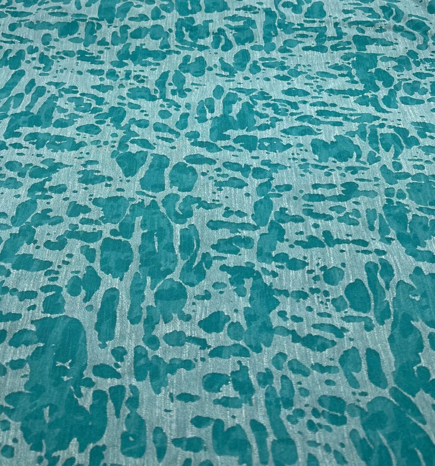 Aqua Blue Burnout 2 Way Stretch Fabric