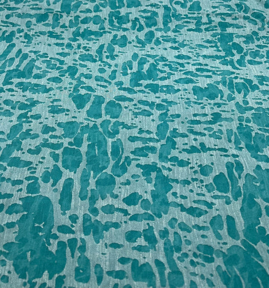 Aqua Blue Burnout 2 Way Stretch Fabric