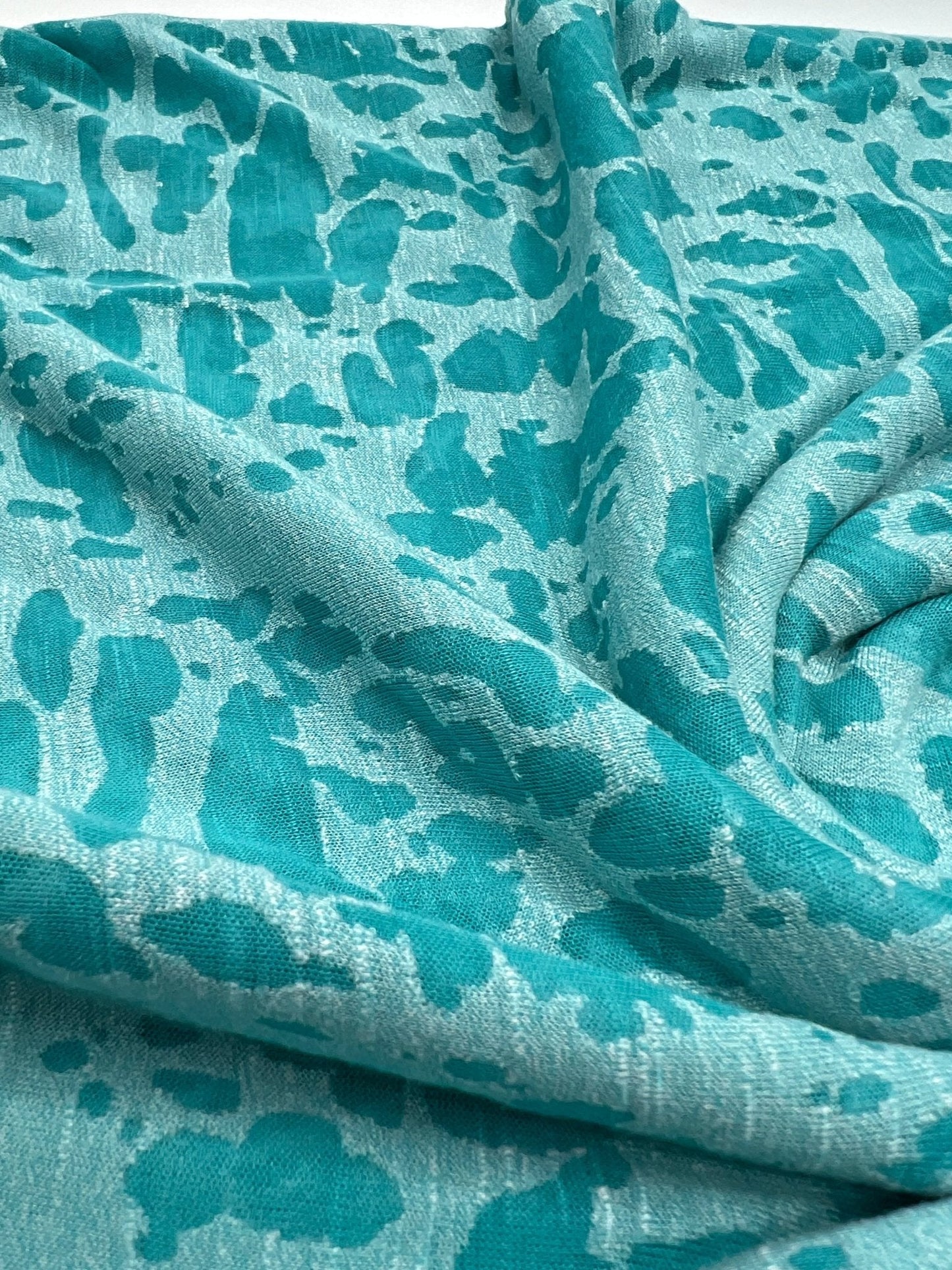 Aqua Blue Burnout 2 Way Stretch Fabric