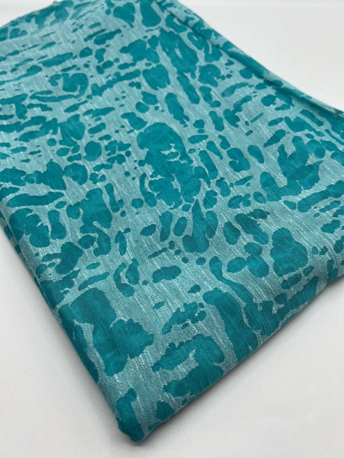 Aqua Blue Burnout 2 Way Stretch Fabric