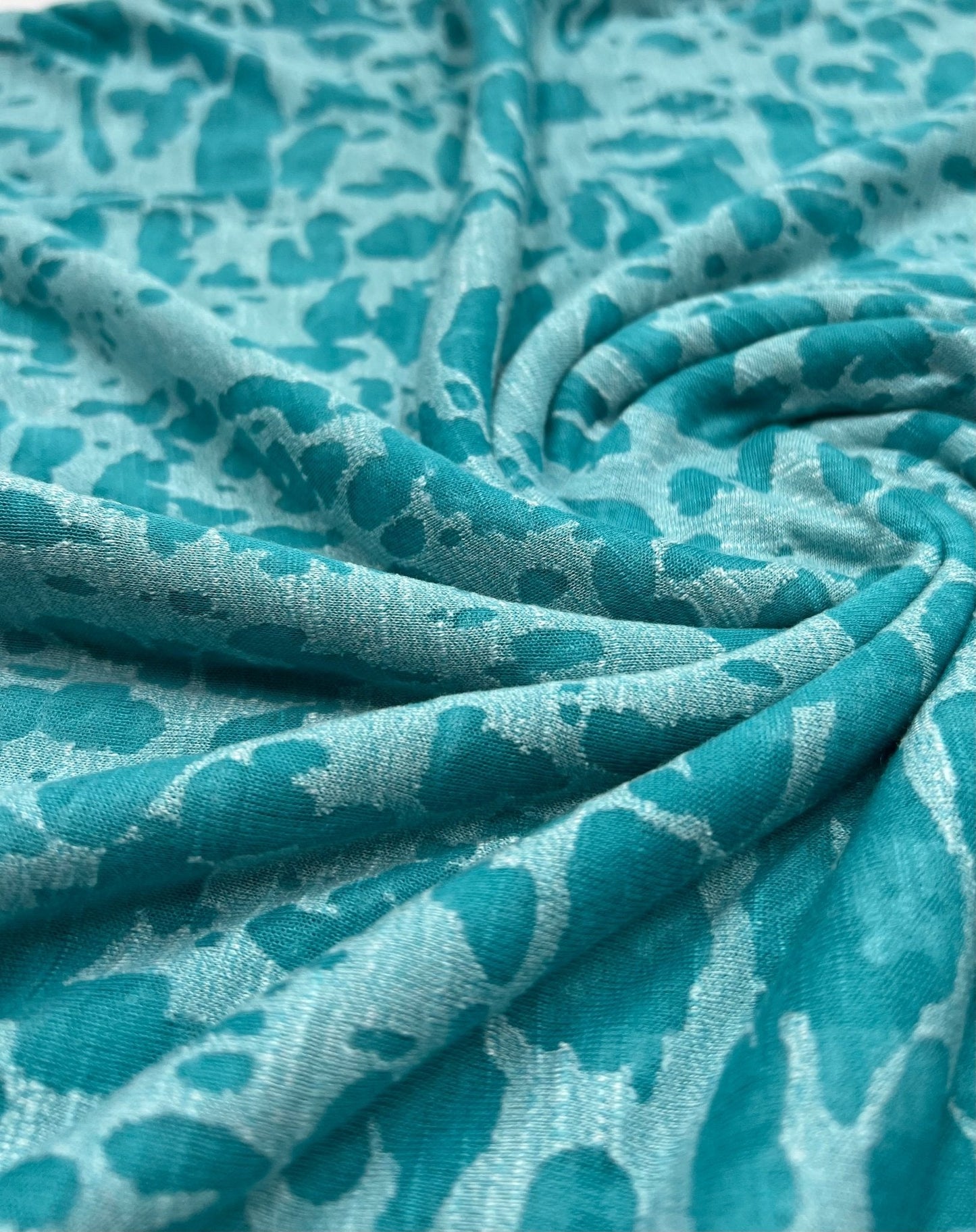 Aqua Blue Burnout 2 Way Stretch Fabric