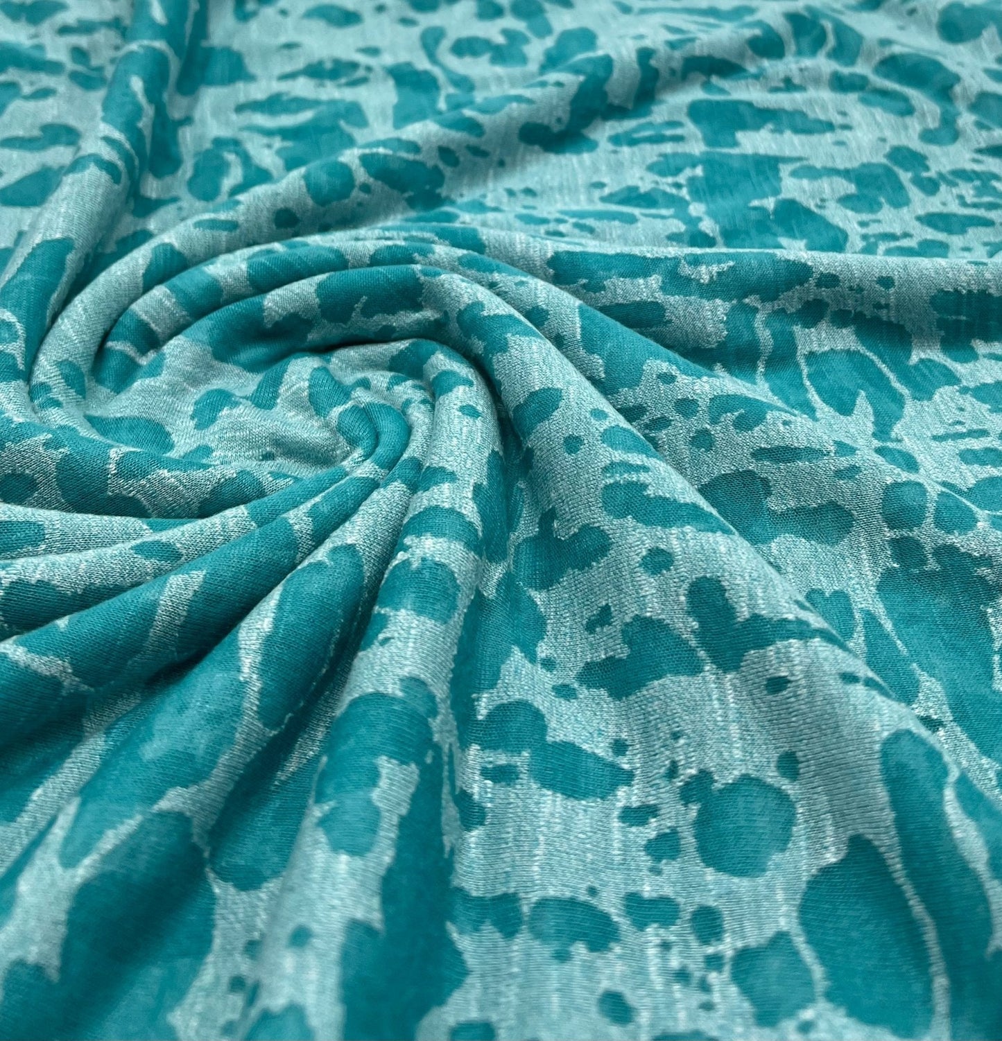 Aqua Blue Burnout 2 Way Stretch Fabric