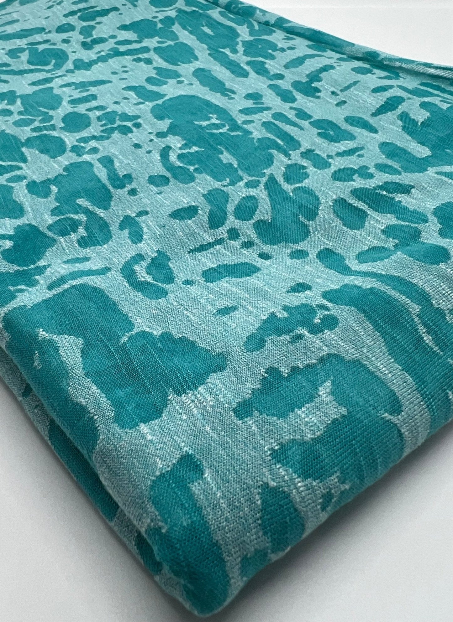 Aqua Blue Burnout 2 Way Stretch Fabric