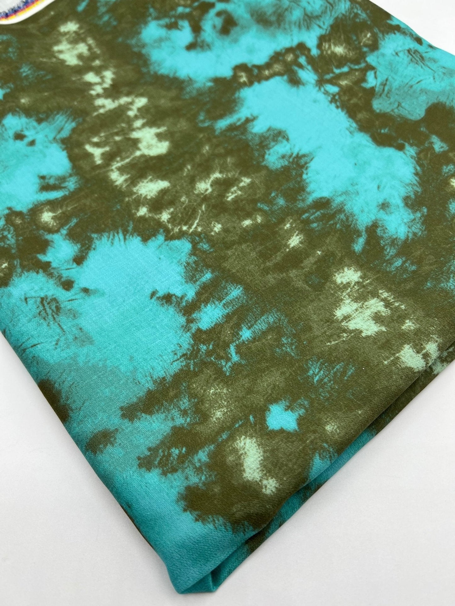 Aqua Blue Green Mix Non Stretch Woven Dress Craft Fabric