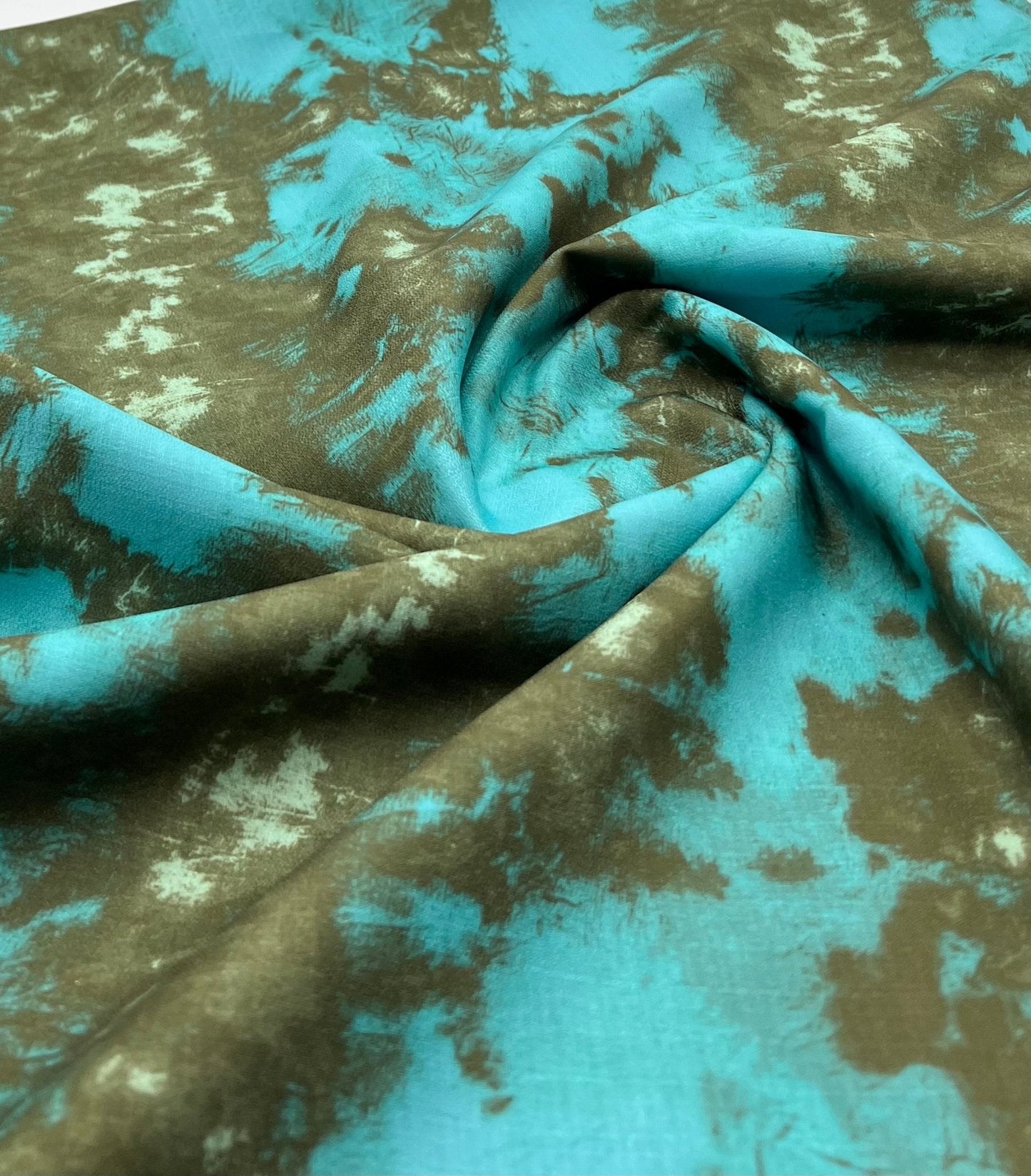 Aqua Blue Green Mix Non Stretch Woven Dress Craft Fabric