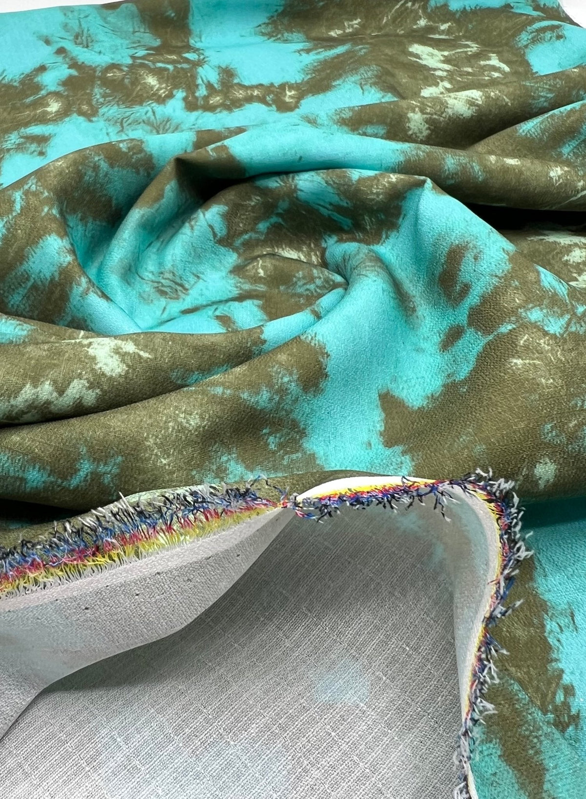 Aqua Blue Green Mix Non Stretch Woven Dress Craft Fabric