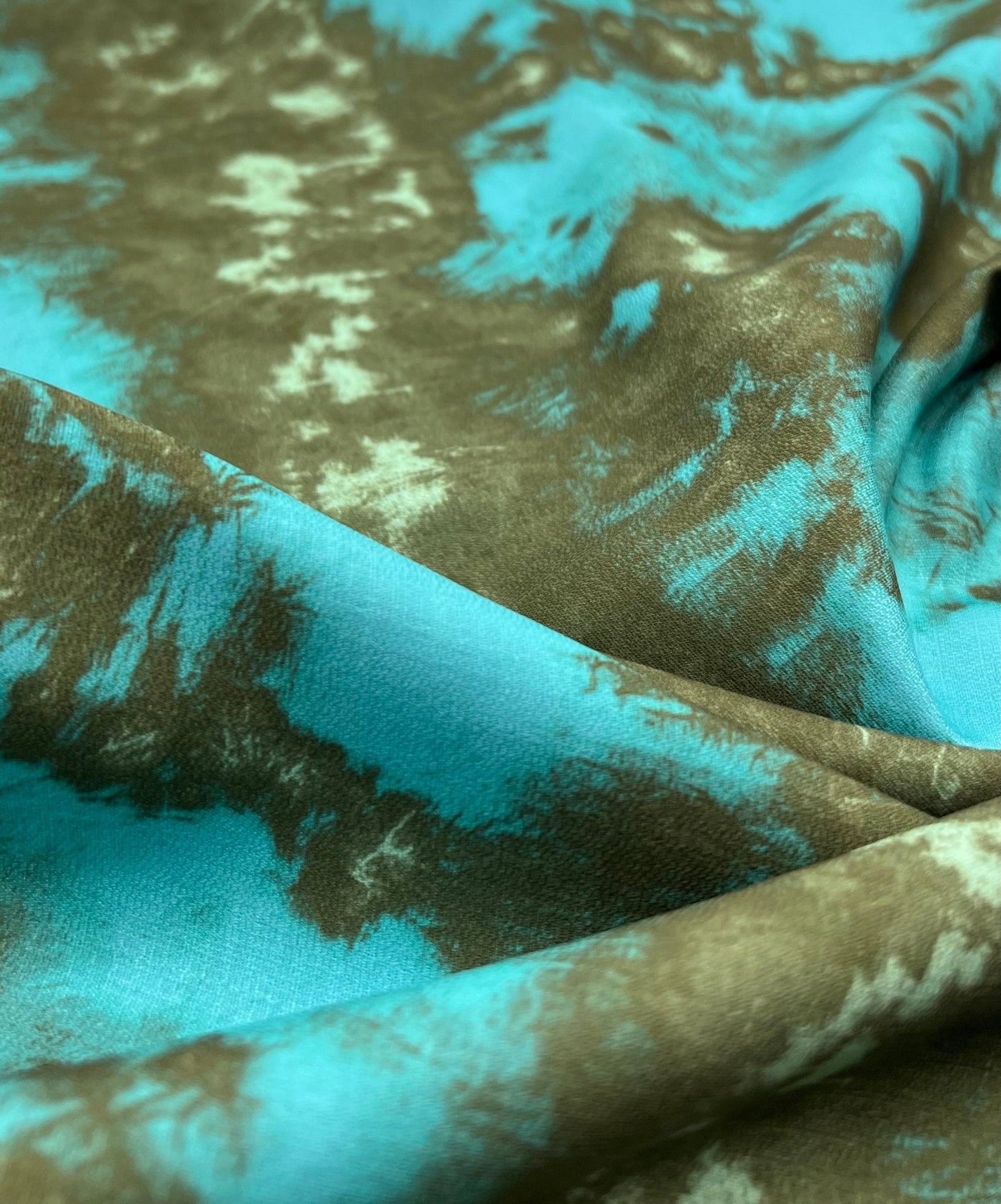 Aqua Blue Green Mix Non Stretch Woven Dress Craft Fabric