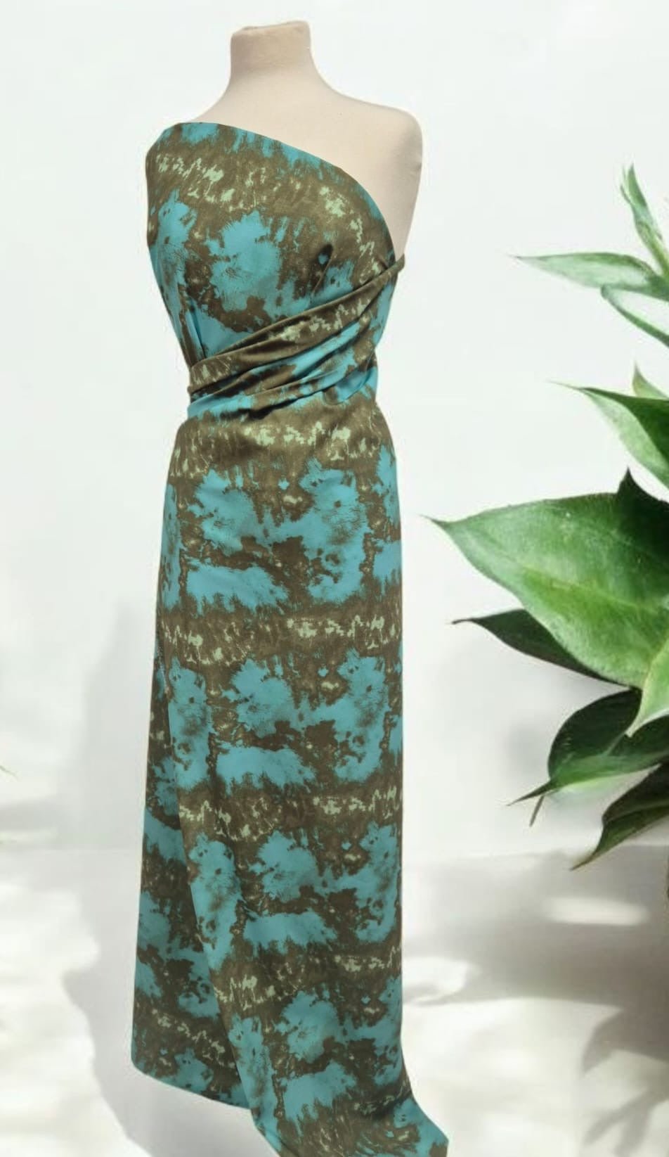 Aqua Blue Green Mix Non Stretch Woven Dress Craft Fabric