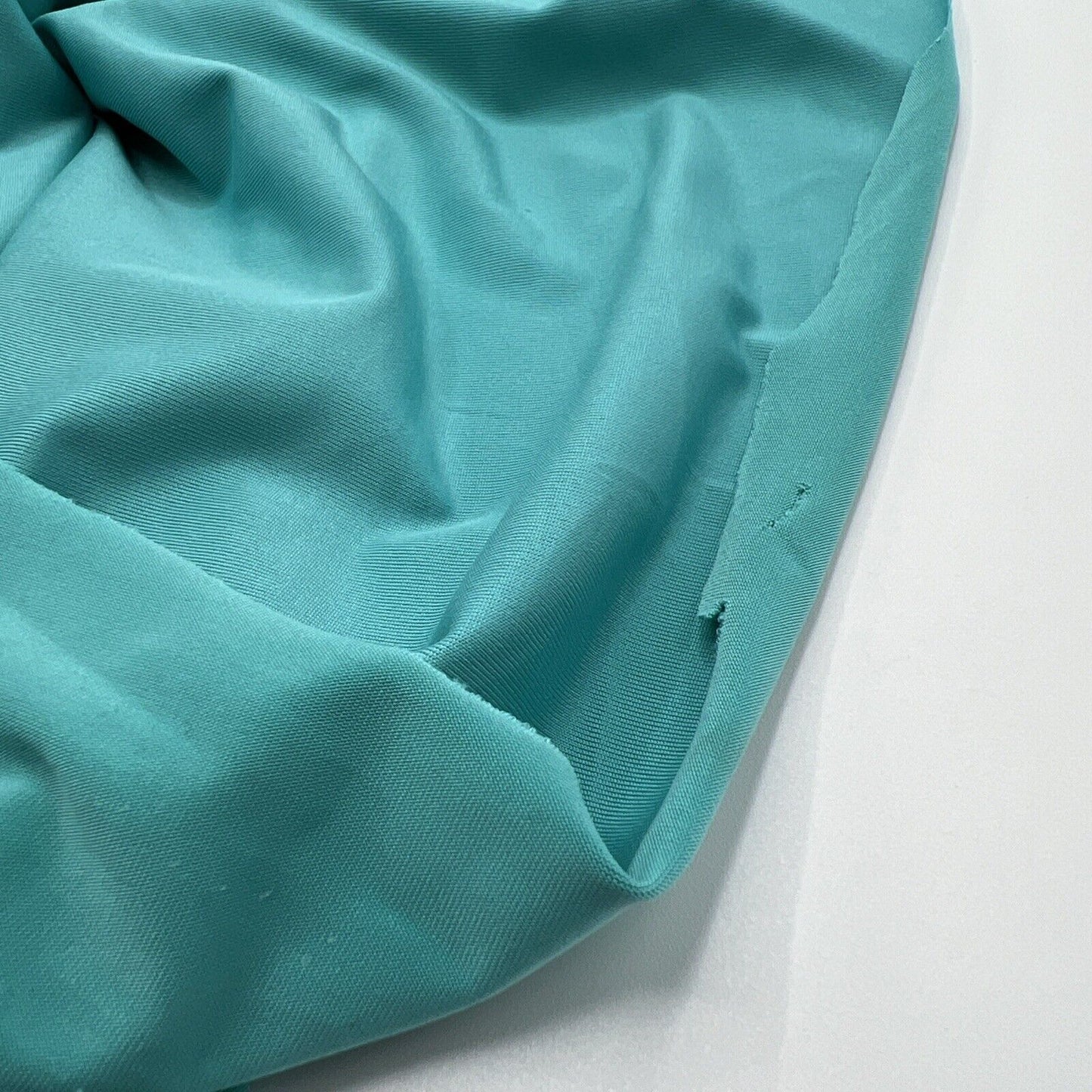 Aqua Blue Plain Shiny Soft Touch Slinky 4 Way Stretch Fabric