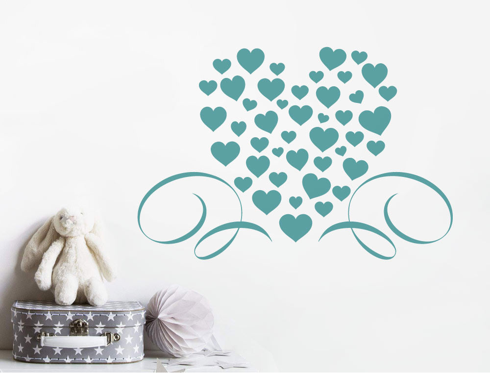 Beautiful Hearts Wall Decal Sticker