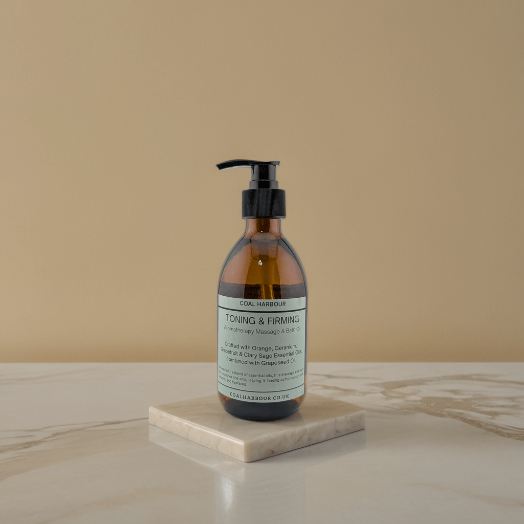 Aromatherapy Massage and Bath Oil - Toning & Firming With Orange, Grapefruit, Geranium & Clary Sage Essential Oils