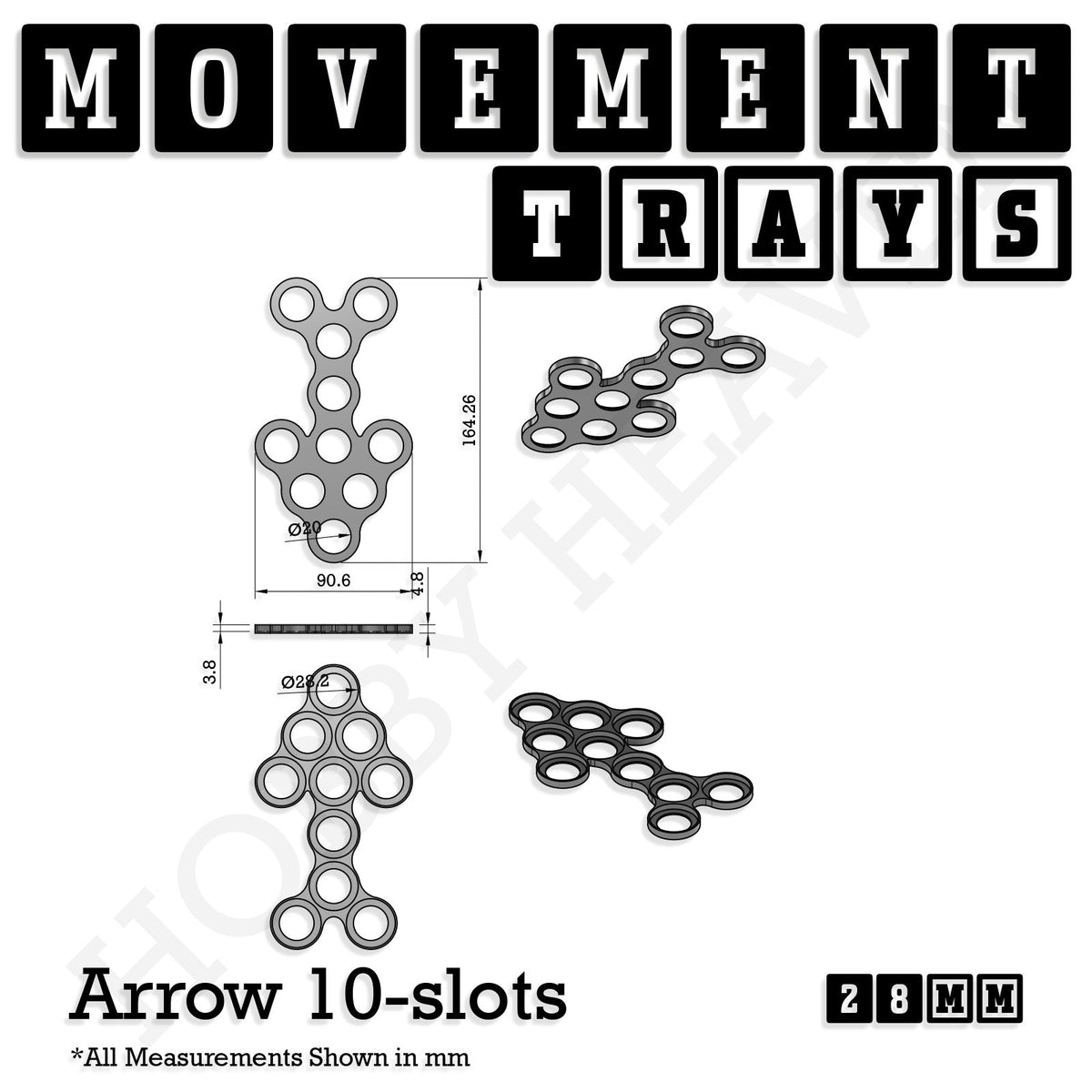 28mm Movement Trays for Tabletop Games | Wargaming | Full Range