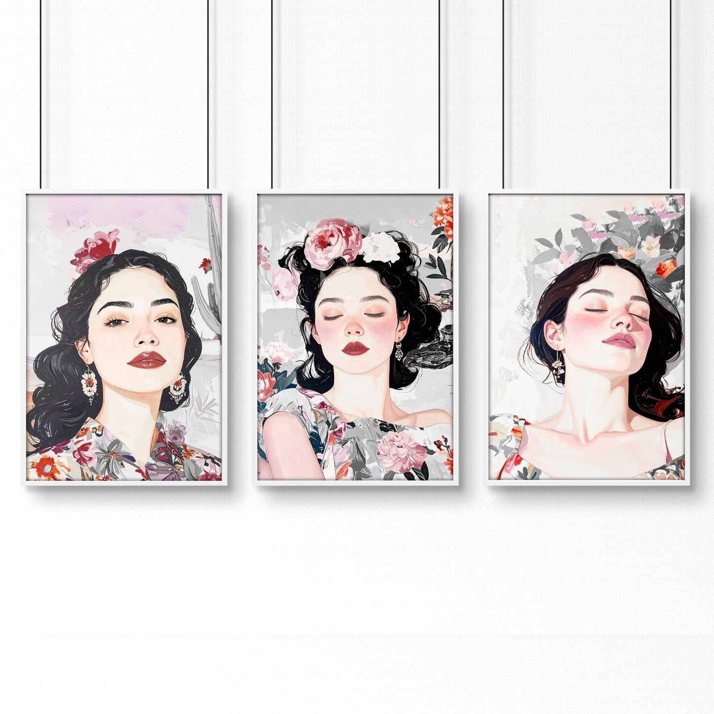 Art Decor For Bedroom Wall | Set of 3 Bohemian Prints