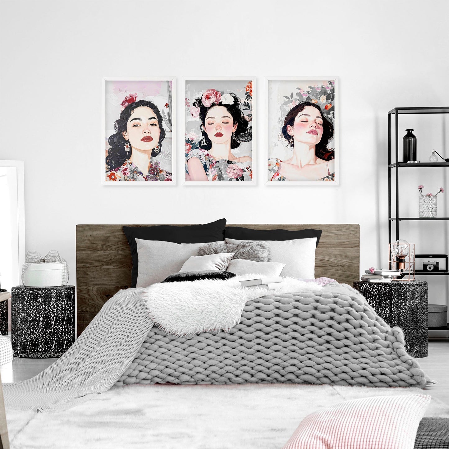 Art Decor For Bedroom Wall | Set of 3 Bohemian Prints