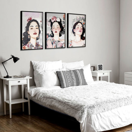 Art Decor For Bedroom Wall | Set of 3 Bohemian Prints