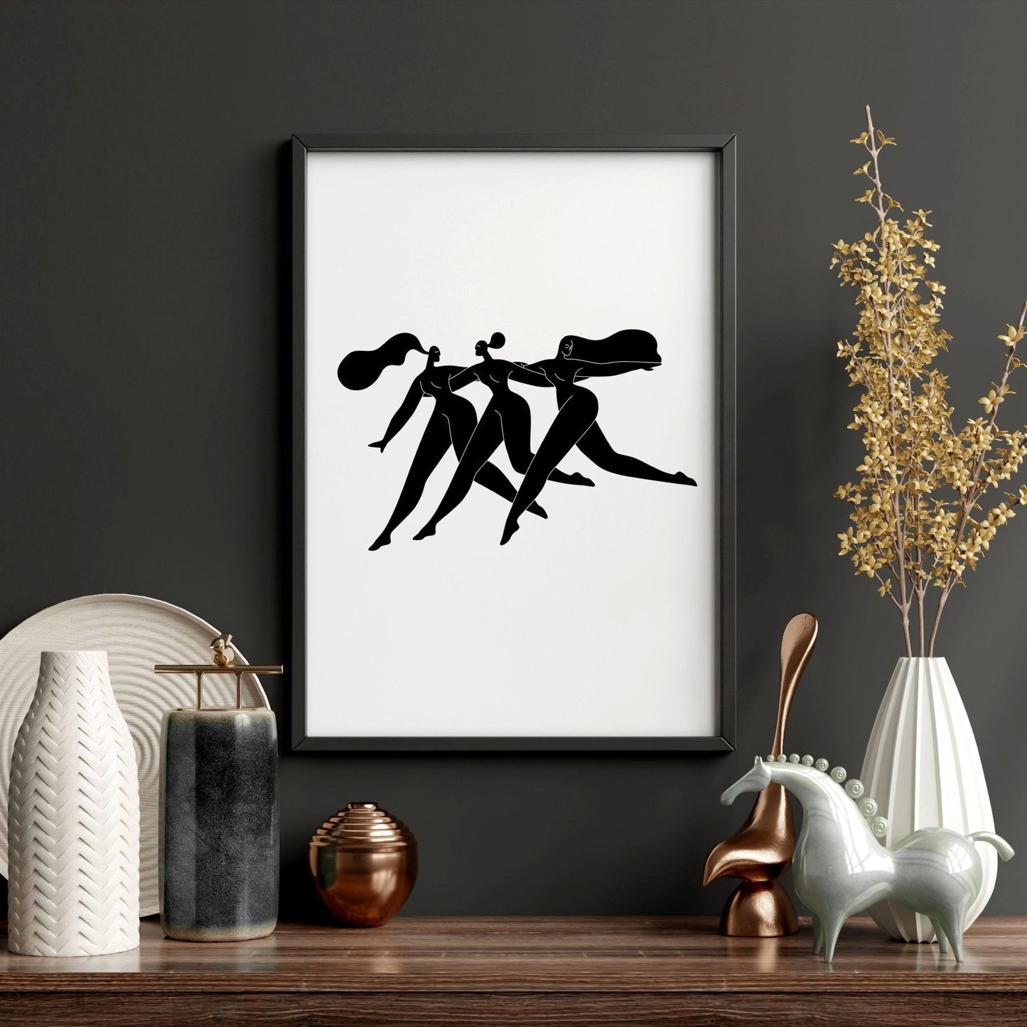 Art For Hallway | Set of 2 Boho Women Wall art Prints