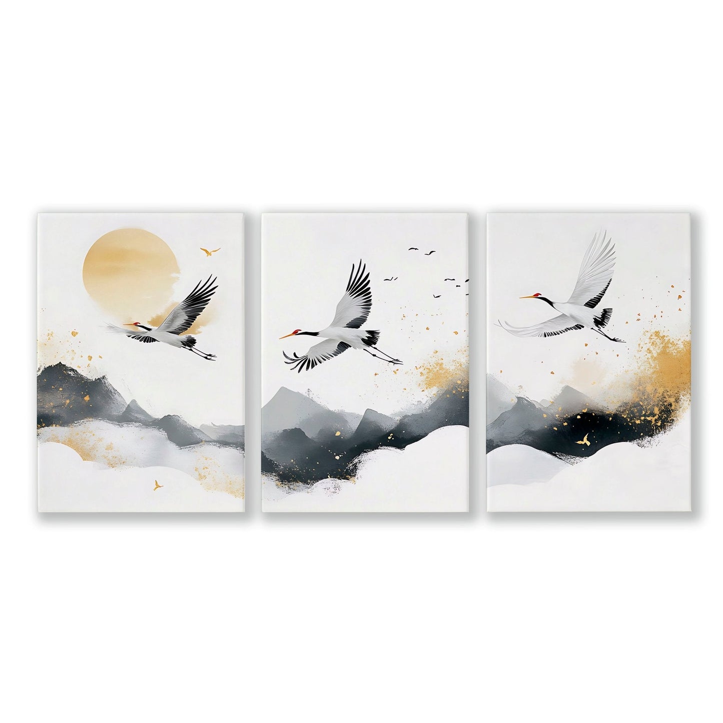 Art For Huge Wall | Set of 3 Asian Inspired Wall art Prints