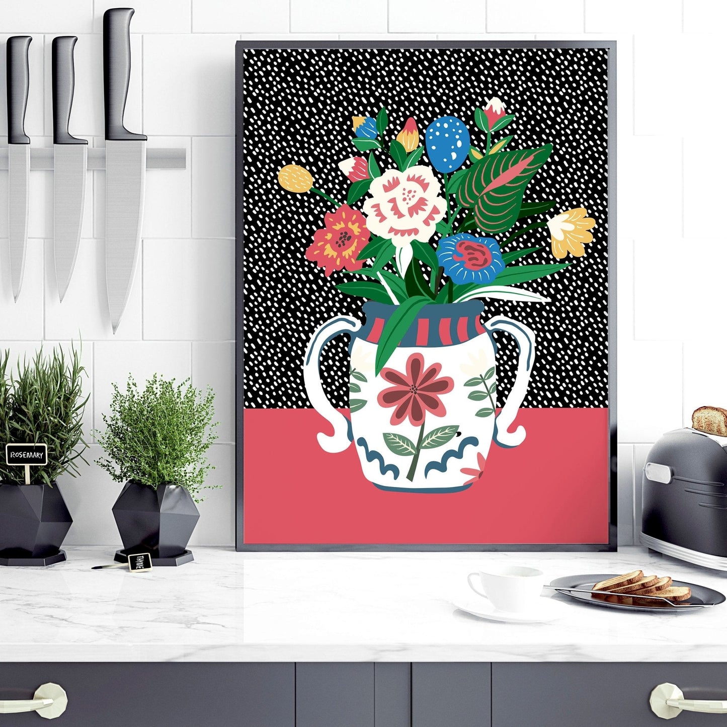Art for kitchens | set of 2 Succulent wall art prints