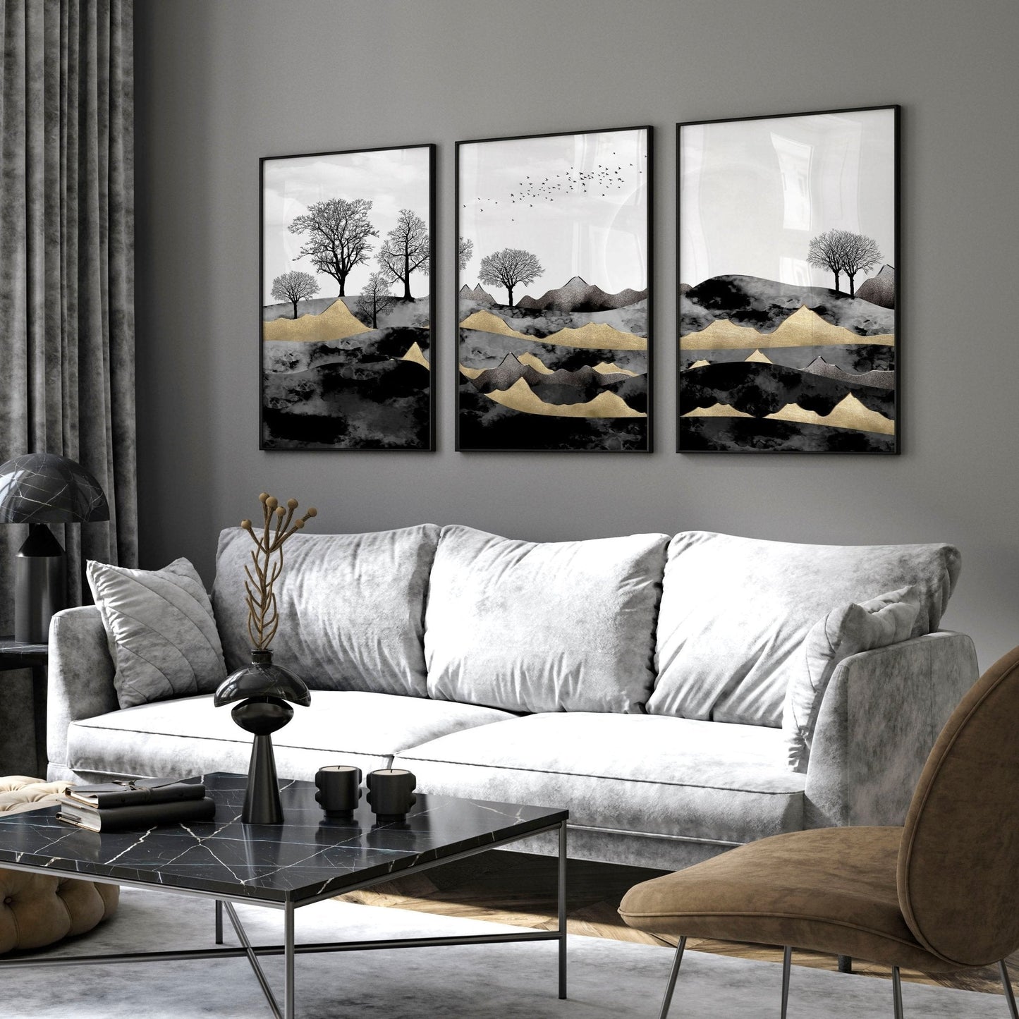 Art for the living room | set of 3 wall art prints