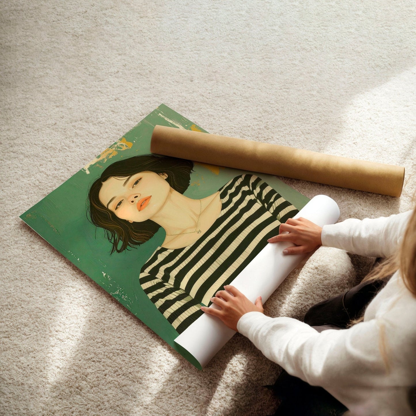 Art Print For Living Room | Set of 3 Boho Women Wall art Prints