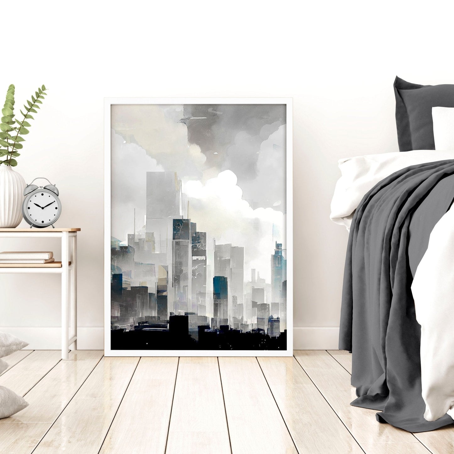 Art Prints Contemporary | Set of 3 Urban Skyscrapers Wall art Prints