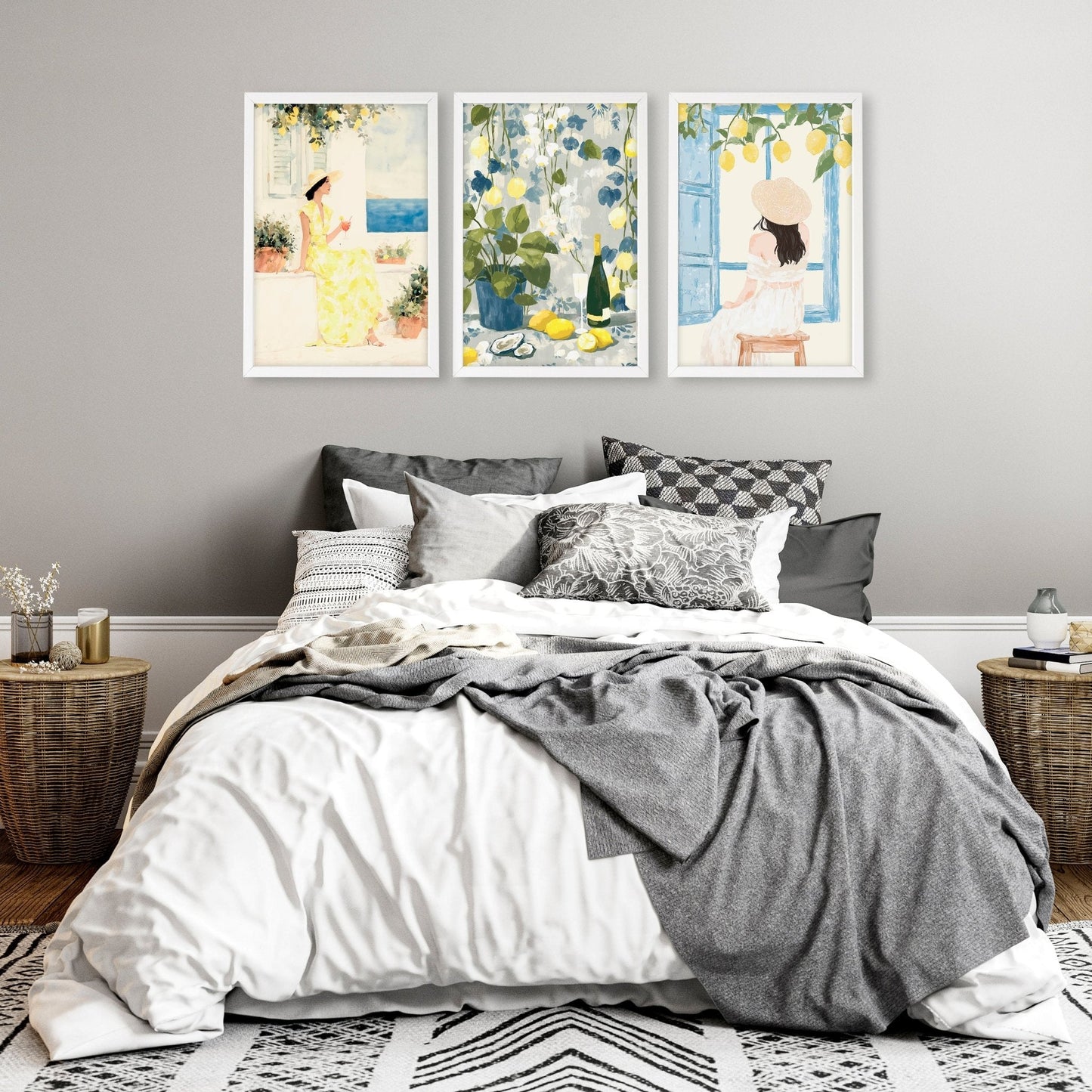 Art Prints In Frames | Set of 3 Italian Lifestyle Wall art Prints