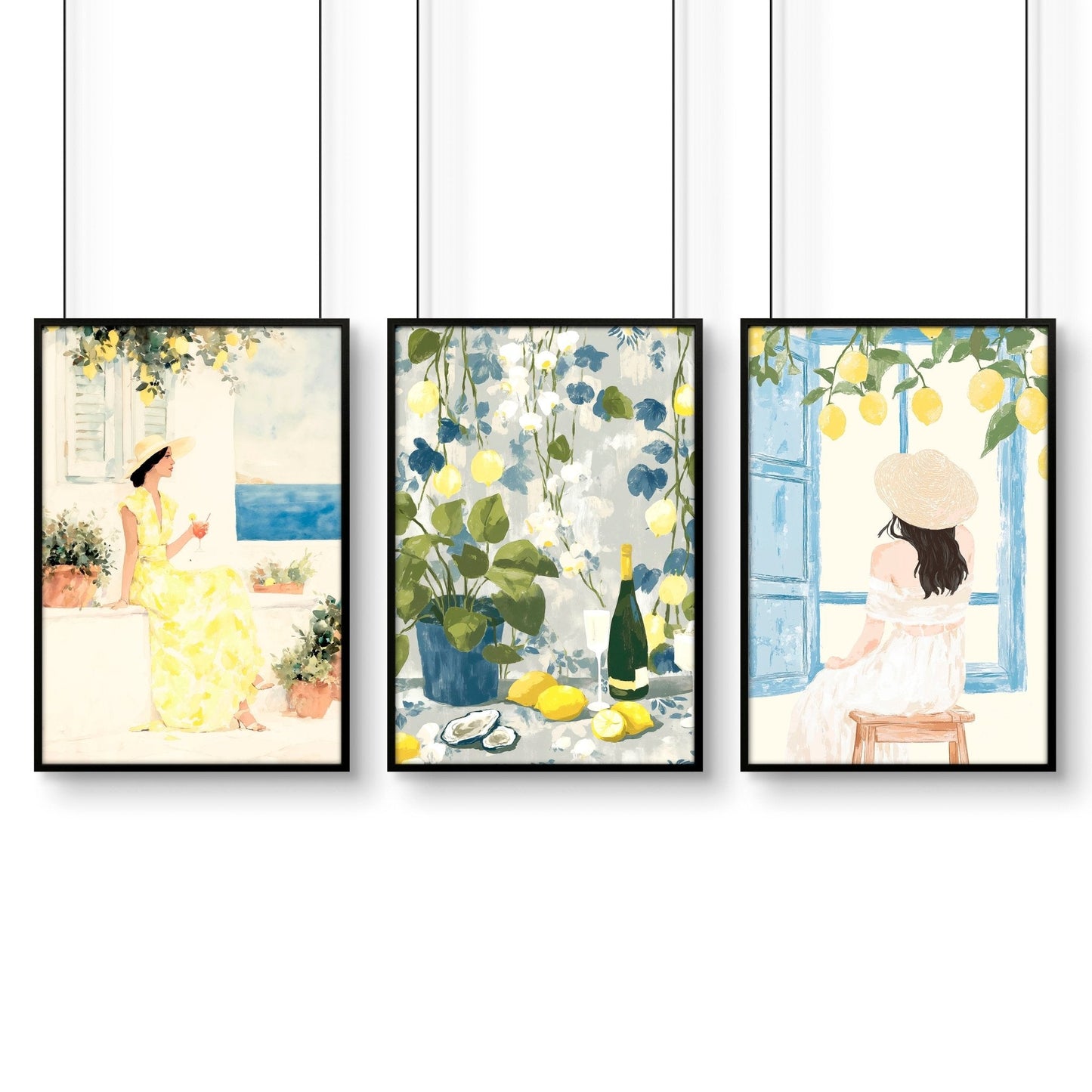 Art Prints In Frames | Set of 3 Italian Lifestyle Wall art Prints
