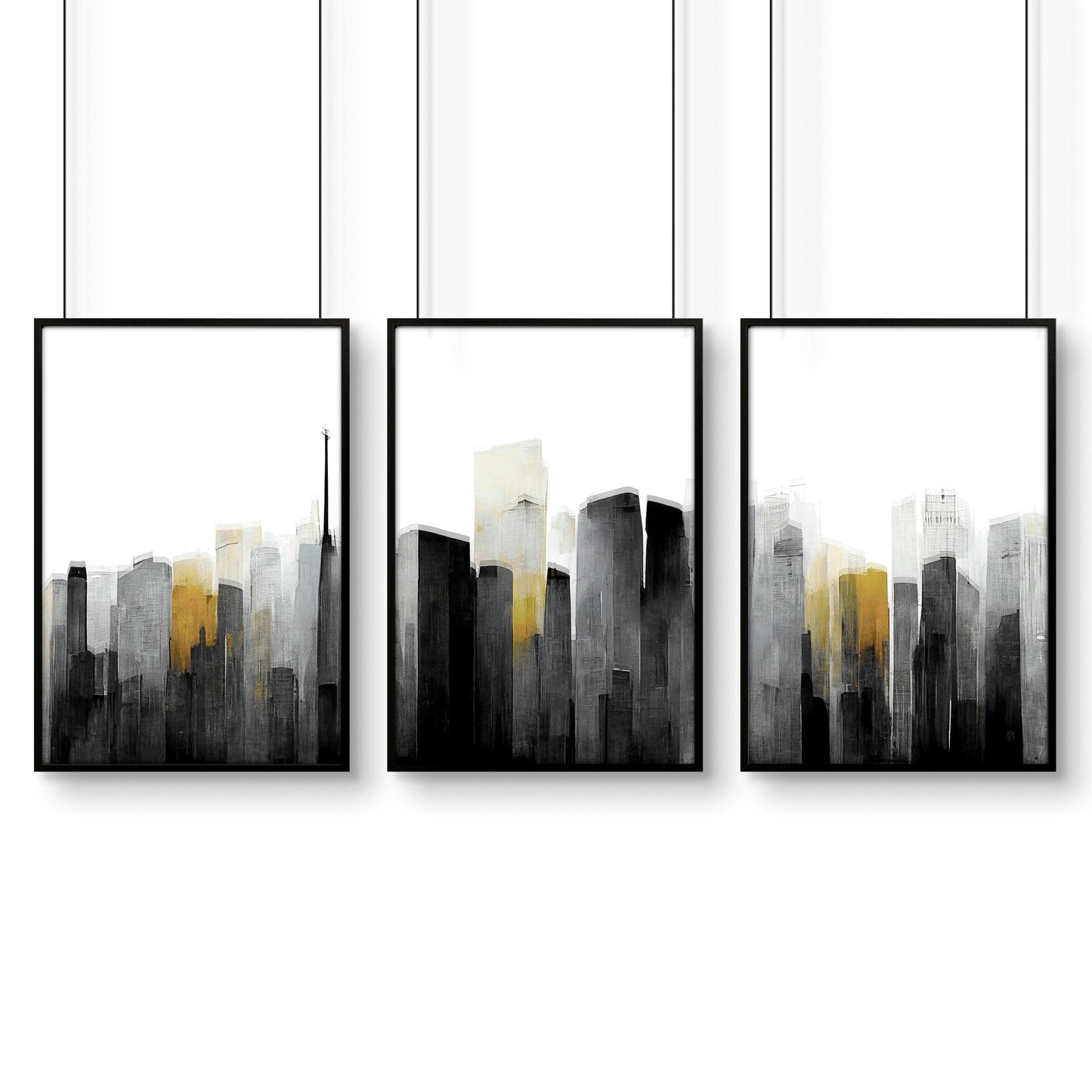 Art Prints Large | Set of 3 Urban Skyscrapers Wall art Prints