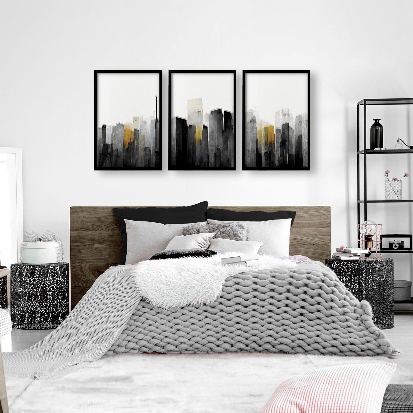 Art Prints Large | Set of 3 Urban Skyscrapers Wall art Prints