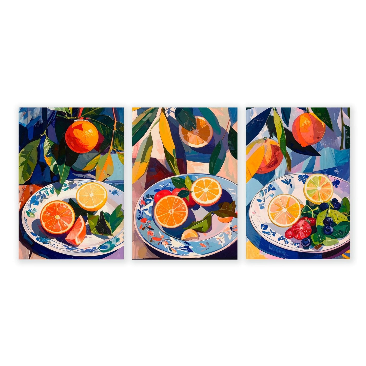 Artwork For Kitchen | Set of 3 Citrus Wall art Prints