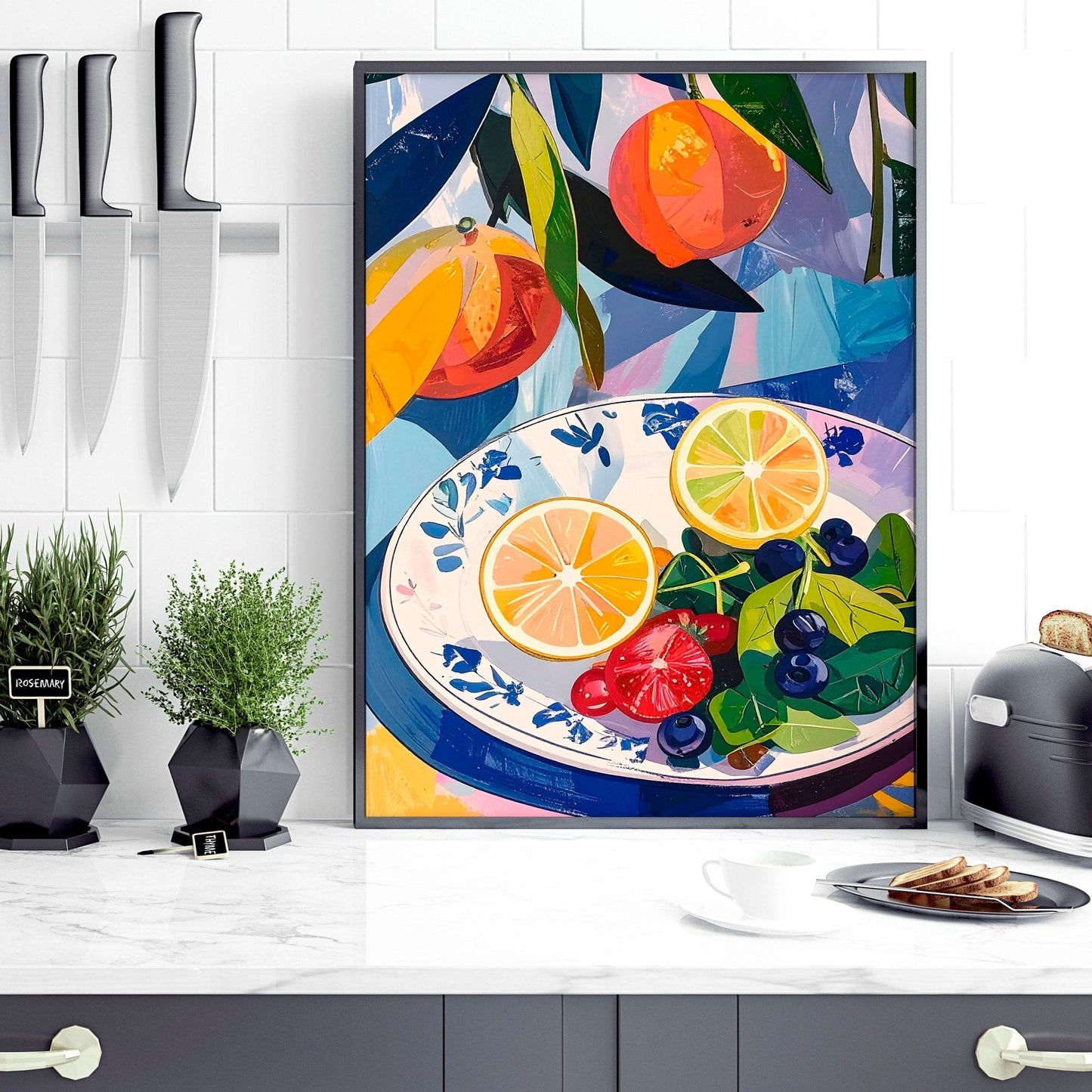 Artwork For Kitchen | Set of 3 Citrus Wall art Prints