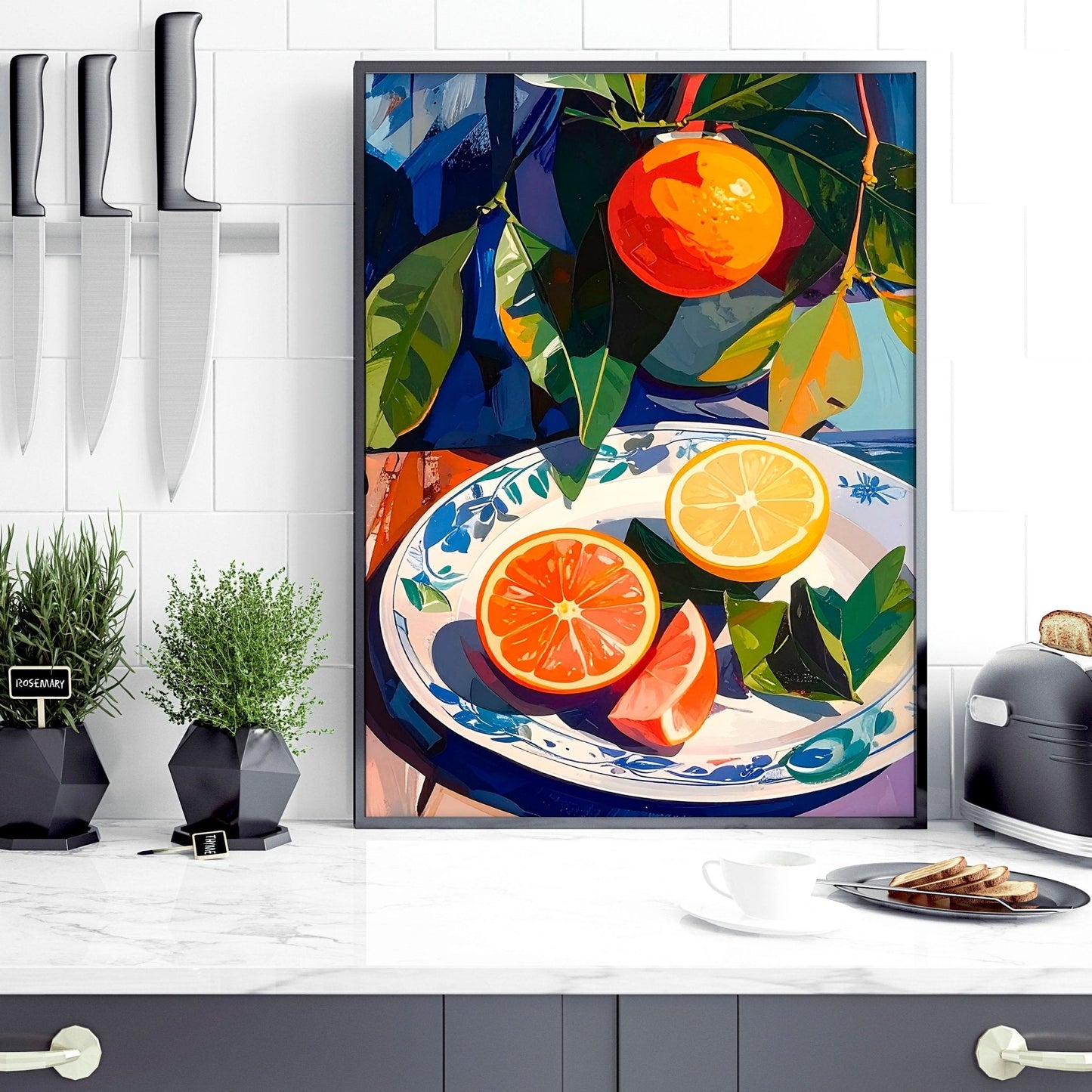 Artwork For Kitchen | Set of 3 Citrus Wall art Prints