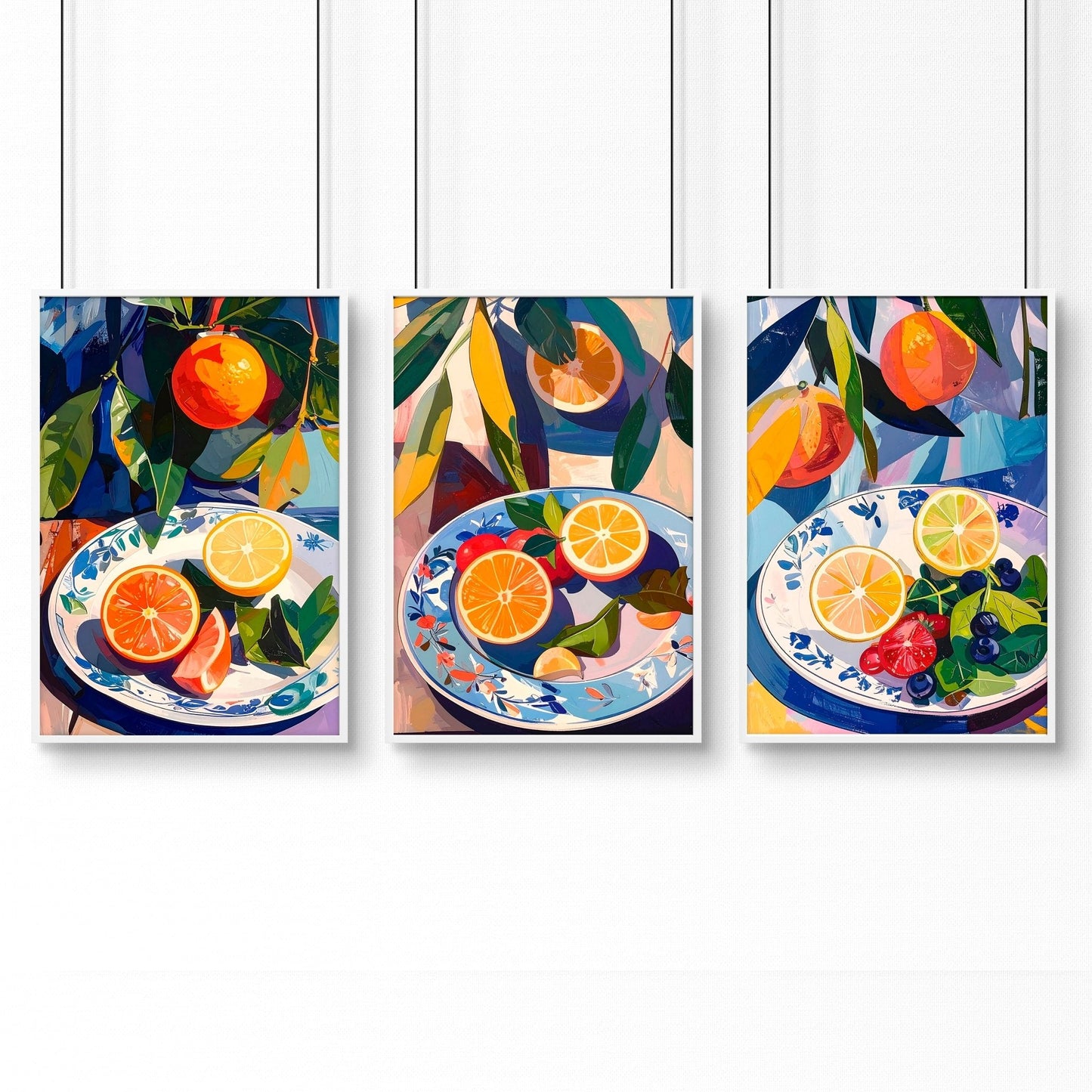 Artwork For Kitchen | Set of 3 Citrus Wall art Prints
