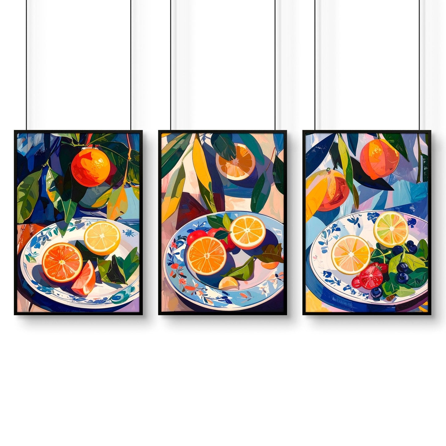 Artwork For Kitchen | Set of 3 Citrus Wall art Prints