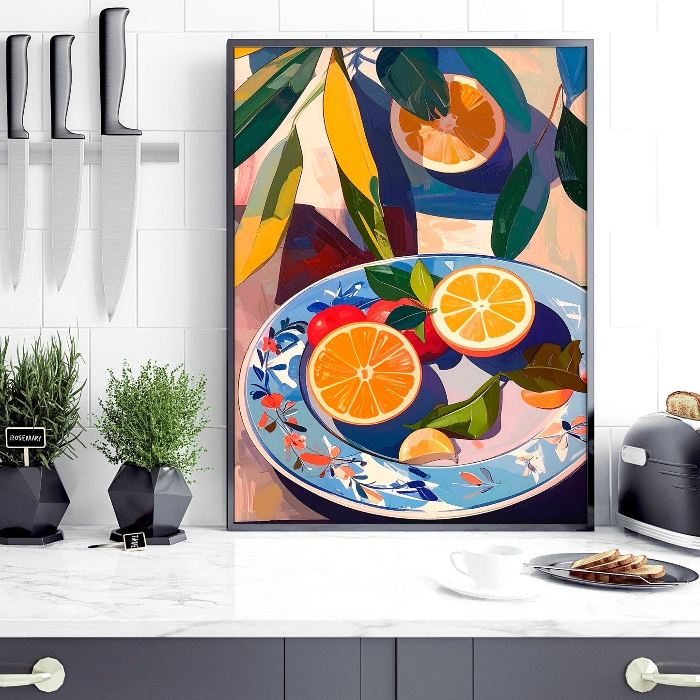 Artwork For Kitchen | Set of 3 Citrus Wall art Prints
