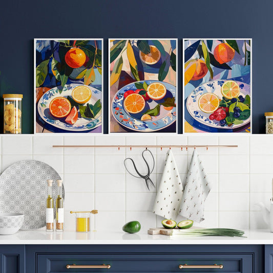 Artwork For Kitchen | Set of 3 Citrus Wall art Prints