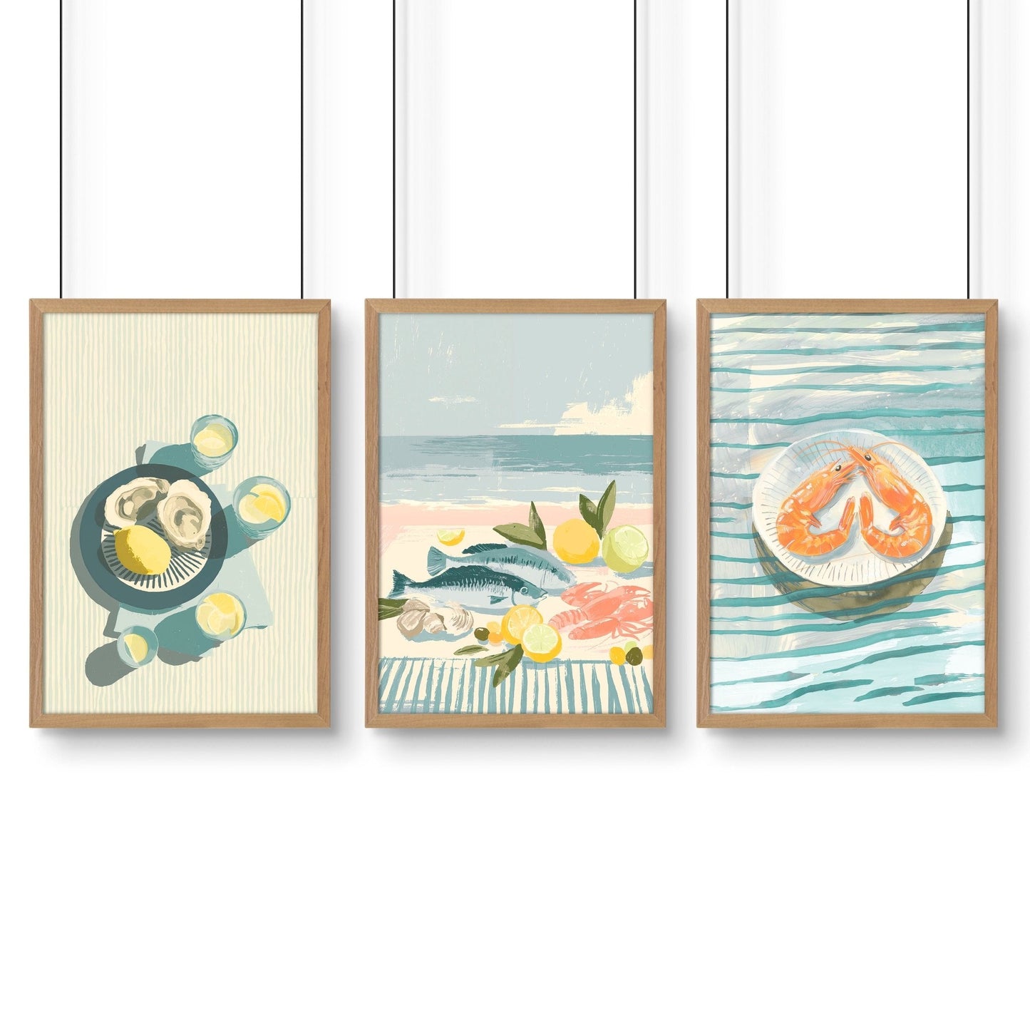 Artwork For Kitchen Wall | Set of 3 Italian Lifestyle Wall art Prints