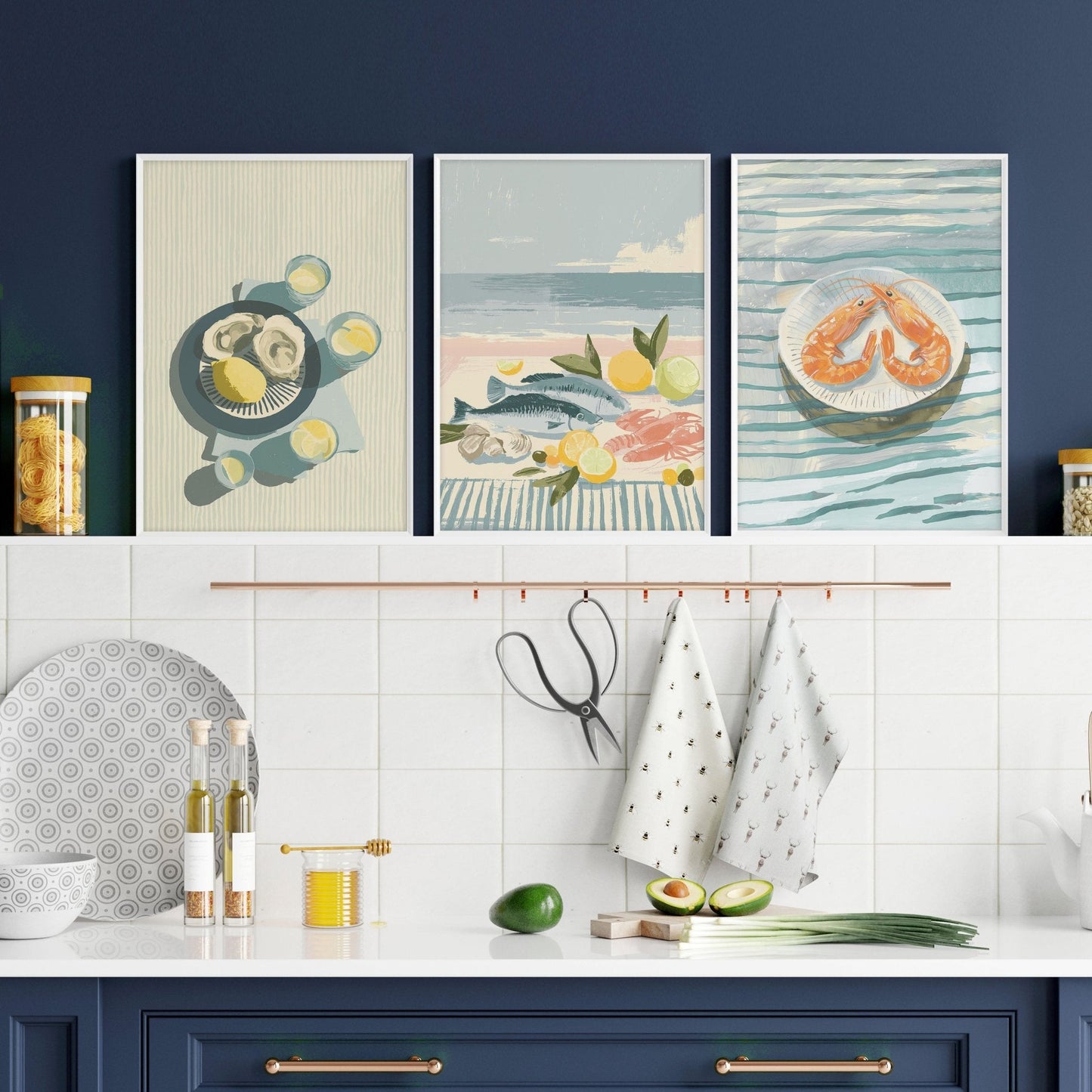 Artwork For Kitchen Wall | Set of 3 Italian Lifestyle Wall art Prints