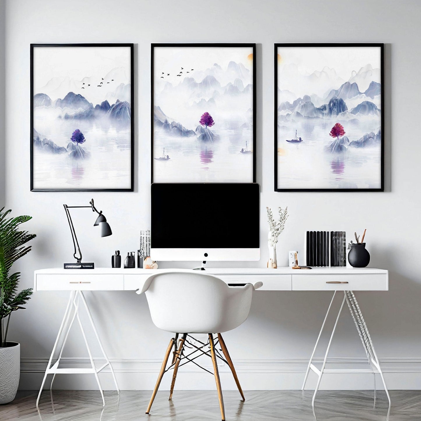 Artwork for the office | set of 3 framed wall art