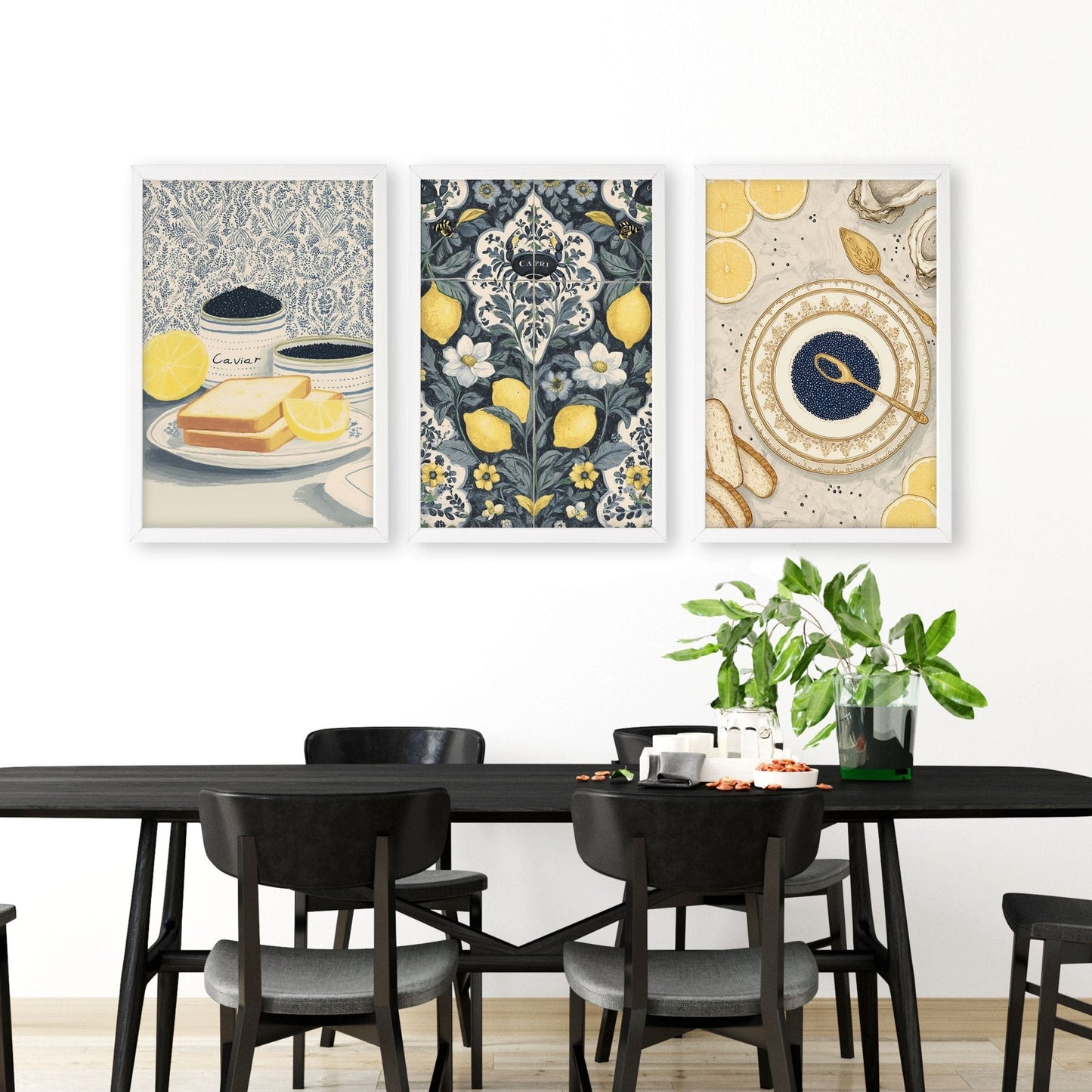 Artwork In Kitchen | Set of 3 Italian Lifestyle Wall art Prints