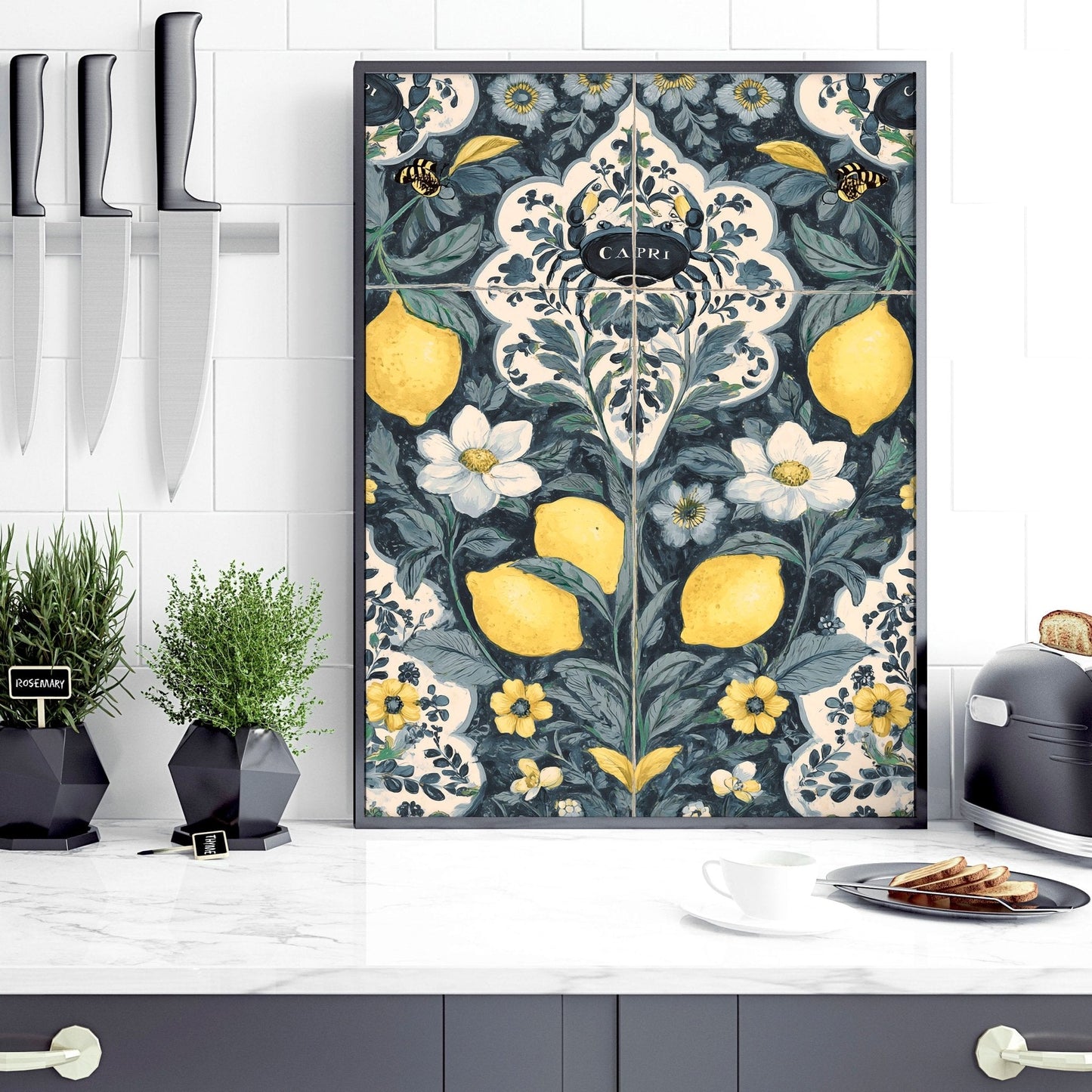 Artwork In Kitchen | Set of 3 Italian Lifestyle Wall art Prints