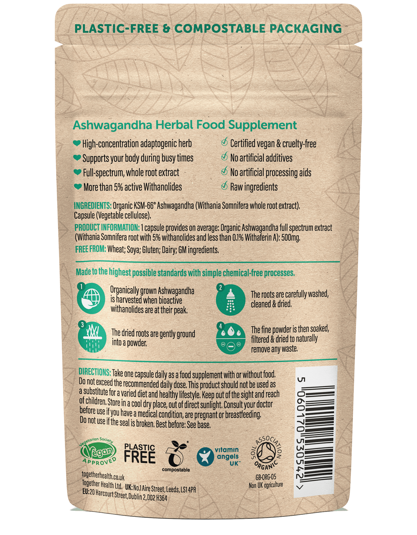 Ashwagandha Supplement – Organic – 30 Capsules