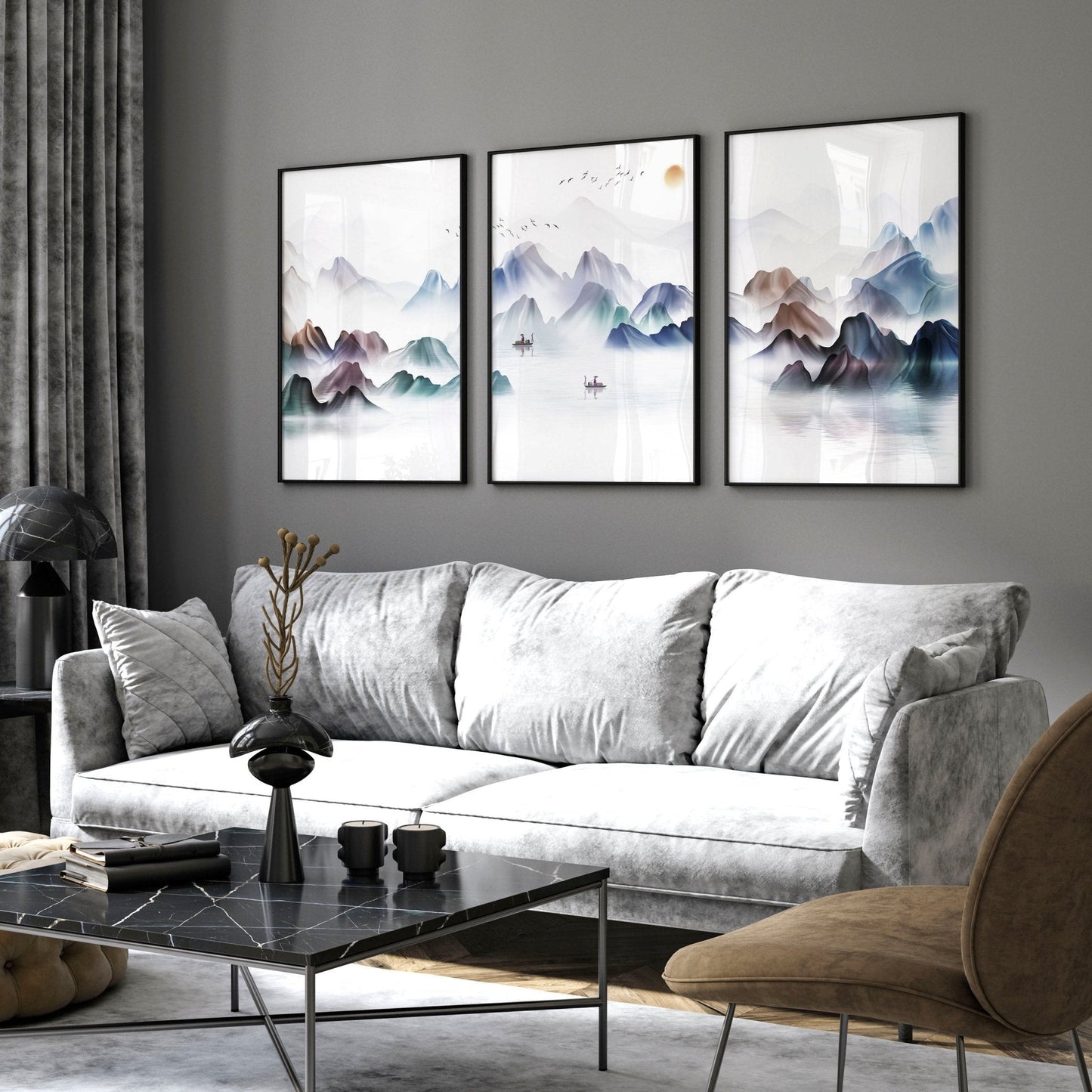 Art for the living room wall | set of 3 wall art prints